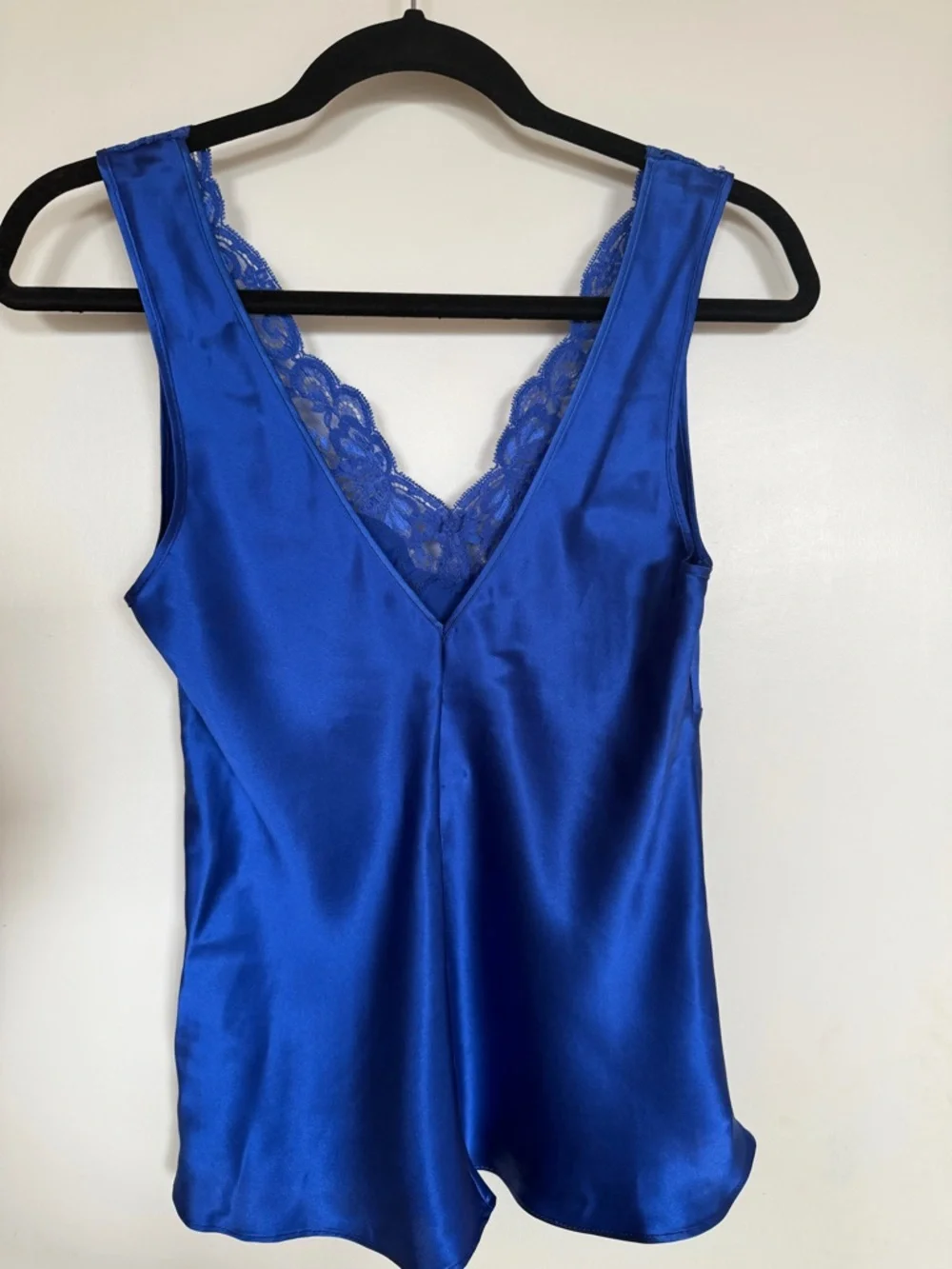 Unmentionables 100% Silk Blue Lace Trim Pajama Set Size M Vintage - Picture 5 of 14